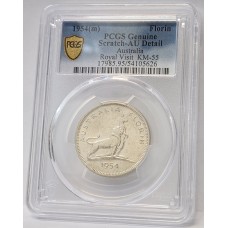 AUSTRALIA 1954 . FLORIN . PCGS GENUINE . SCRATCH AUSTRALIA 1954 . FLORIN . PCGS GENUINE . SCRATCH